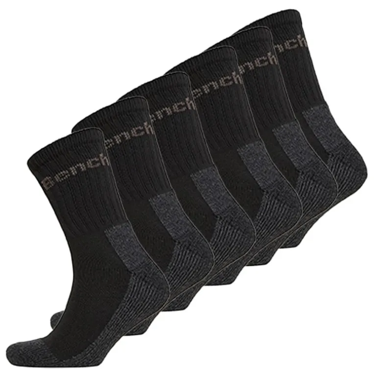 Herre Lidas 6-pak Strømper Sort/Antracit Melange