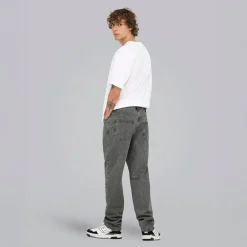Herre Løse Tape Jeans Medium Grey Denim