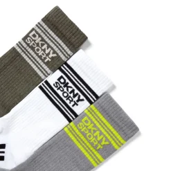 Herre Martense Tre Pak Crew Sokker Khaki/​Hvid/​Grå