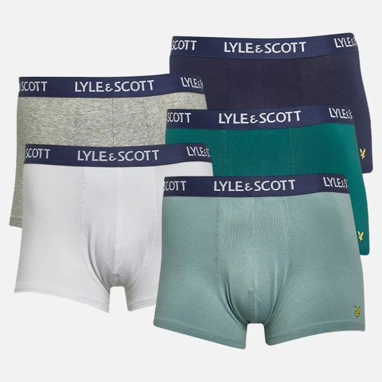 Herre Miller Fem Pak Underbukser Bayberry / Bright White / Peacoat / Tourmaline / Light Grey Marl