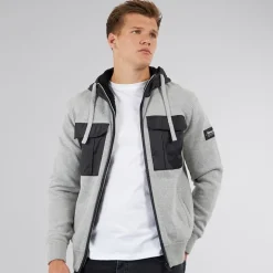 Herre Minski Strikket Hættetrøje Grå Melange