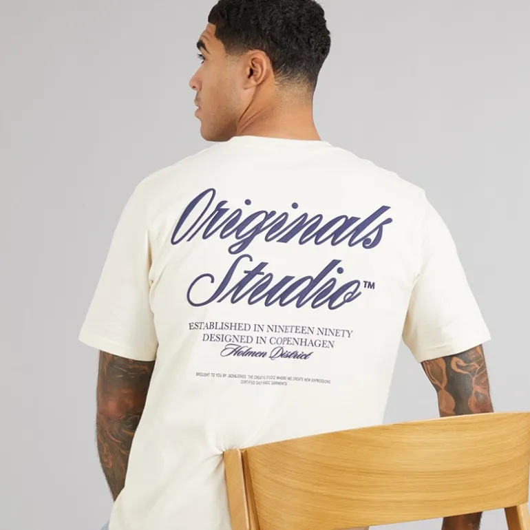 Herre Norrebro Typo T-shirt Antique Hvid