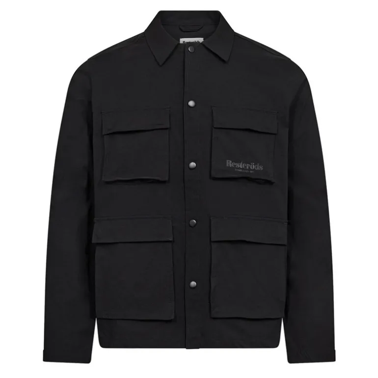 Herre Nylon Overshirt Sort