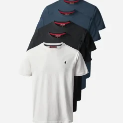 Herre Ohio Fem Pak T-shirts Mørk Safir/Mørk Safir/Skoæske/Skoæske/Hvid Darksap/Darksap/Taps/Taps/Whi