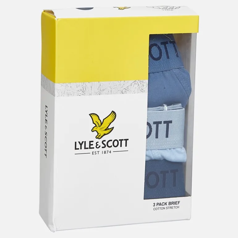 Herre Owen Tre Pak Underbukser Blå Horisont/Chambray Blå/Mørk Denim