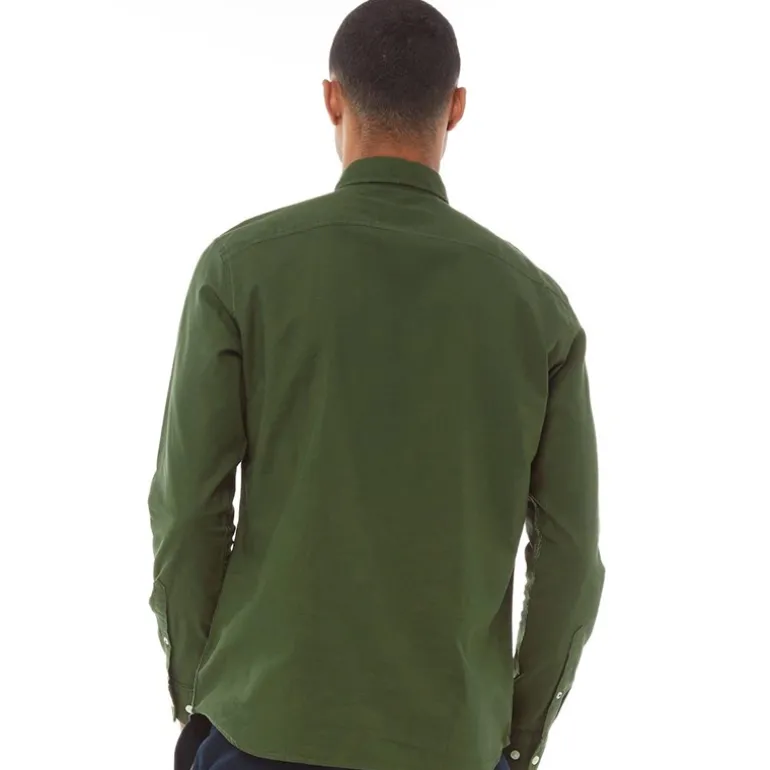 Herre Oxford Langærmet shirts Mørk Grøn