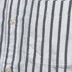 Herre Oxford Stripe Skjorter med korte ærmer Blå