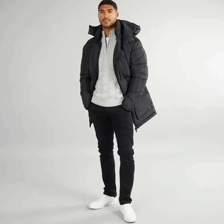 Herre Parka Lynlåsjakke Sort