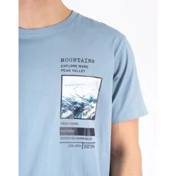 Herre Paul T-shirt Falmet Blå