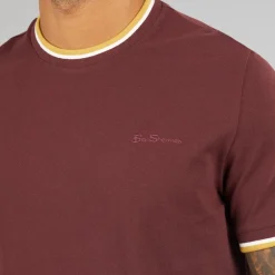 Herre Pique Ringer T-Shirt Vin