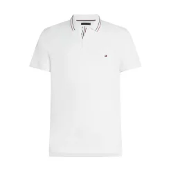 Herre Polo med Stolpelukning Detalje Hvid