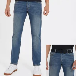 Herre Princed Jeans med lige pasform Stenvasket