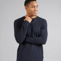 Herre Prøve Langærmet Top Marineblå