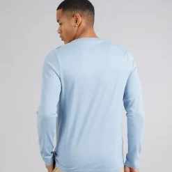 Herre Prøve Langærmet Top Stål Blå