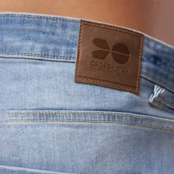 Herre Riptrey Denim Shorts med ridsede detaljer Lyseblå