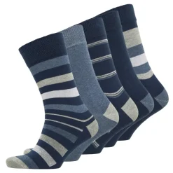 Herre Rulber Strømper 5-pak Blå