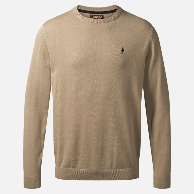 Herre Rund Hals Ellison Strik Sweater Silver Mink