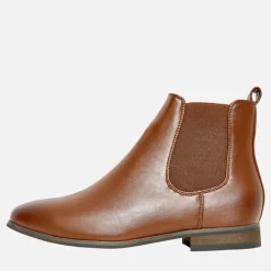 Herre s PU Chelsea Støvler Tan