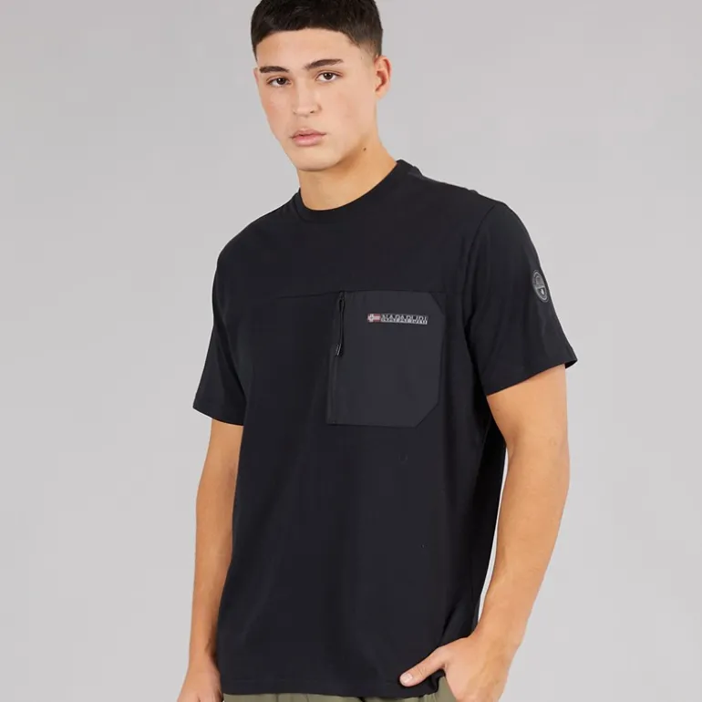 Herre Selk Lomme T-shirt Sort