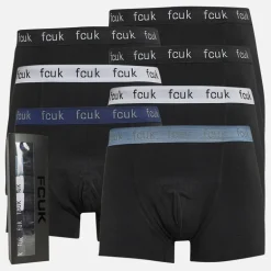 Herre Seven Pack FCUK Boksershorts FCUK 55 Sort /​ Sort /​ Sort /​ Sort /​ Sort /​ Sort /​ Sort