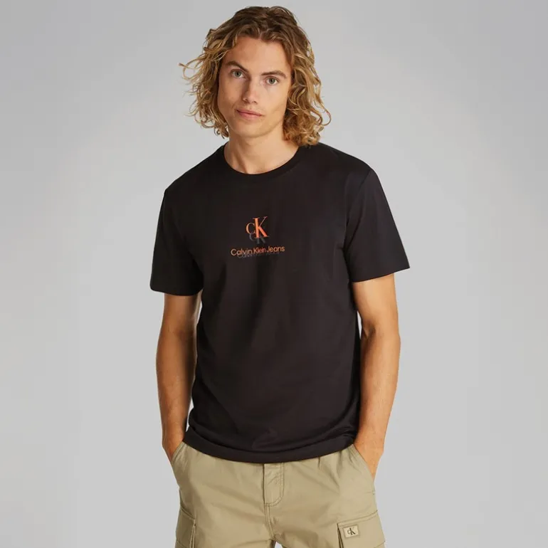 Herre Shadow Logo T Shirt CK Sort