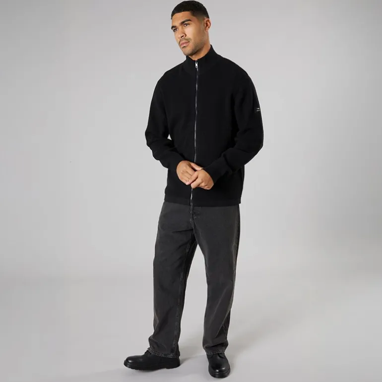 Herre strik cardigan True Black
