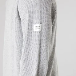 Herre strik pullover sweater Light Grey Melange