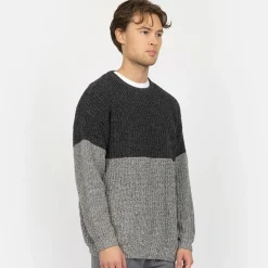 Herre Strikket Colorblock Sweatshirt 642 Dark Shadow