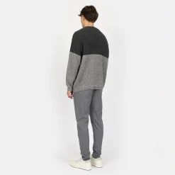Herre Strikket Colorblock Sweatshirt 642 Dark Shadow