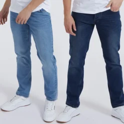 Herre Stuart Jeans med lige pasform - topak i Indigo/Mid Wash
