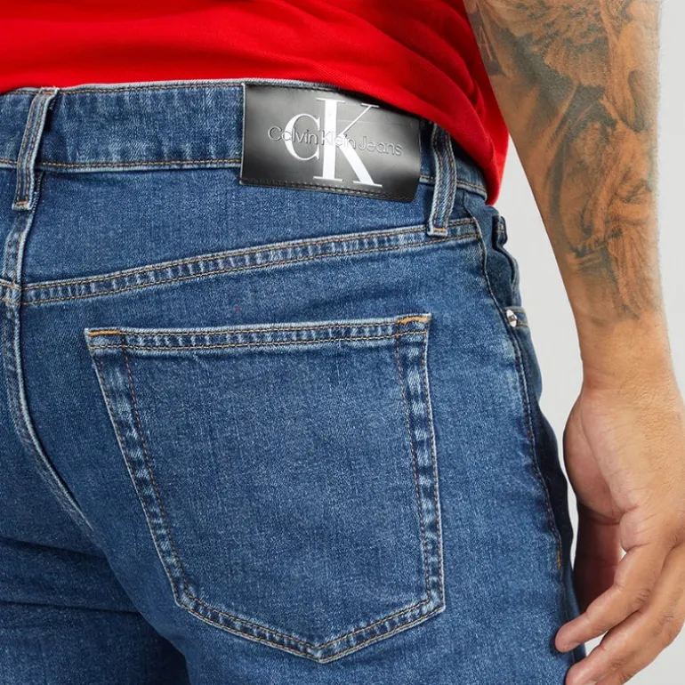 Herre Tapered Jeans Denim Mørk