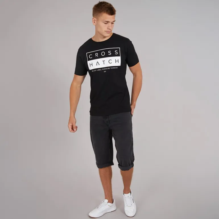 Herre Tillforth Baggy Denim Shorts Sort Vask