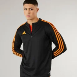 Herre Tiro 23 Club 1/​4 lynlås træningstop sort/​signal orange