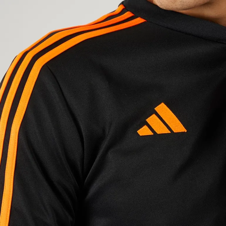 Herre Tiro 23 Club 1/4 lynlås træningstop sort/signal orange