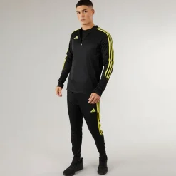Herre Tiro 23 Klub 1/​4 lynlås træningsbluse sort/​kraftig gul
