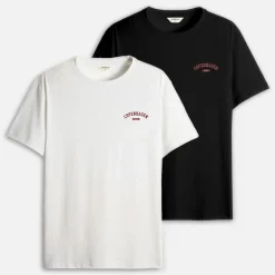 Herre To Pak Trykte T-shirts Sort /​ Hvid
