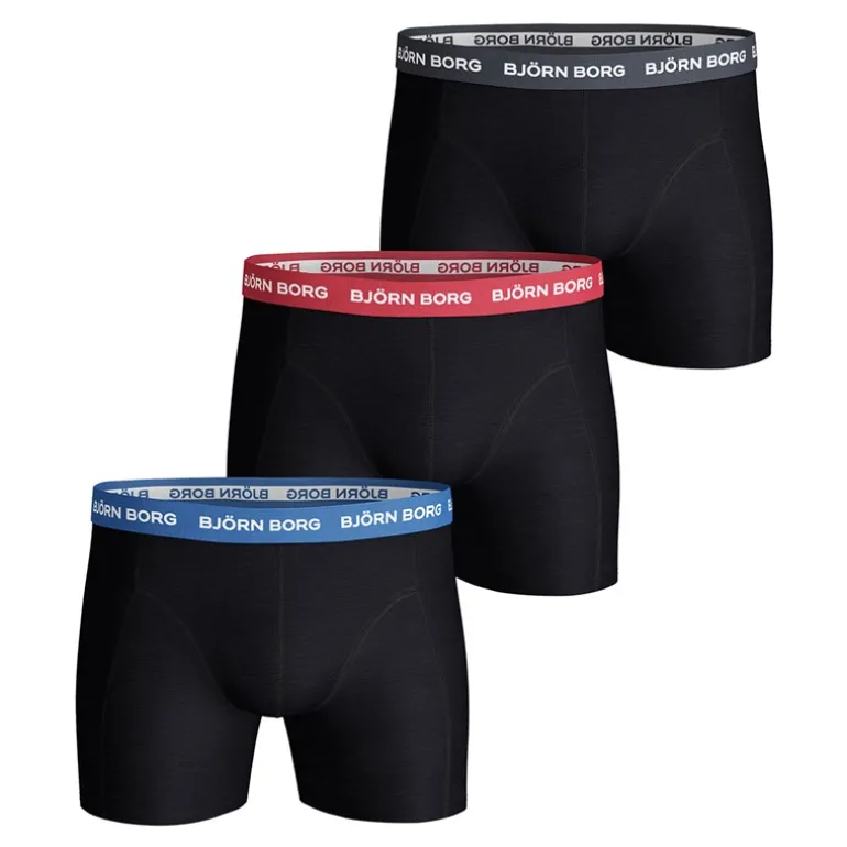 Herre tre pak bokser sort/​sort/​sort
