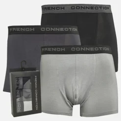 Herre Tre Pak Modal Luksus Supersoft Boxer Trunks Fc32 Black/​Charcoal Melange/​Light Grey Melange