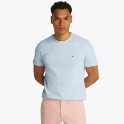 Herre T-shirt med tekstur slub breezy blå