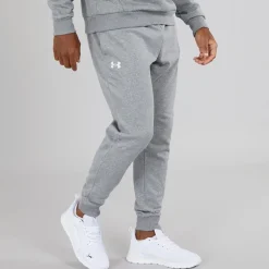 Herre UA Rival Fleece Joggingbukser Castlerock Lys Heather/Hvid