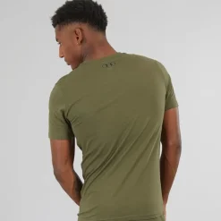 Herre UA Sportstyle Left Chest Sport træningstrøjer Kakigrøn