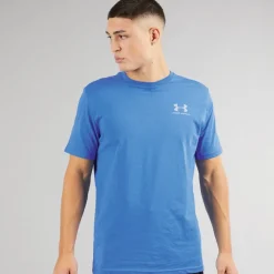 Herre UA Sportstyle Venstre Bryst Kortærmet T-shirt Blå Atlantis/​Blå Rolig