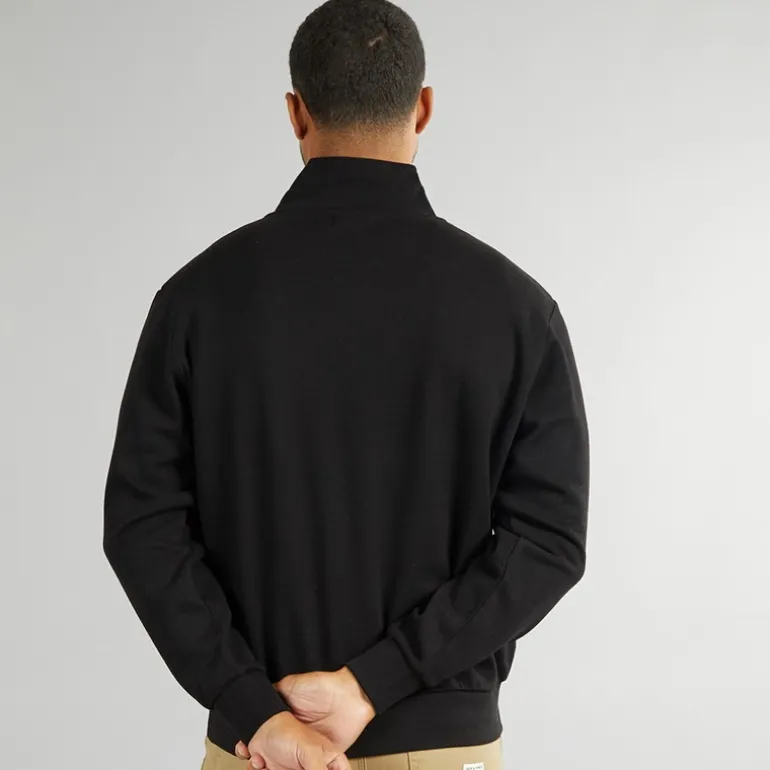 Herre Vesterbro 1/4 Zip Sweatshirt Sort / Hvid