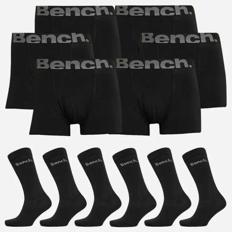 Herre Zestal 6-pak Boxers Og 6-pak Sokker Gaveæske Sort