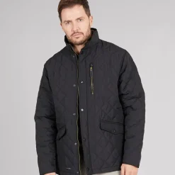 Herrer Argyle Vatteret Jakke Sort