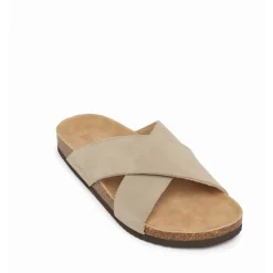 Herresandaler med krydsremme Taupe