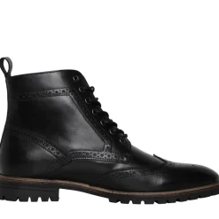 Herresko i Sort Læder Brogue Støvler