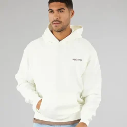 Hættetrøje i Ecru til herre