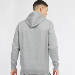 Hættetrøje med lille logo Herre Essentials Mellemgrå Meleret