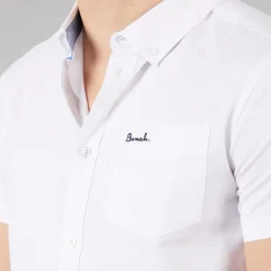 Hvid Skjorte med Korte Ærmer Bowdon til herre